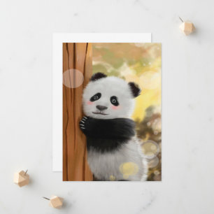 Colour Cartoon Panda   Funny Cute Gift Aankondiging