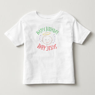 Colour Chalk Happy Birthday Baby Jesus Religious Kinder Shirts