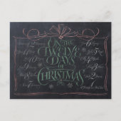 Colour Chalkboard Lettering 12 kerstdagen Feestdagenkaart (Voorkant)