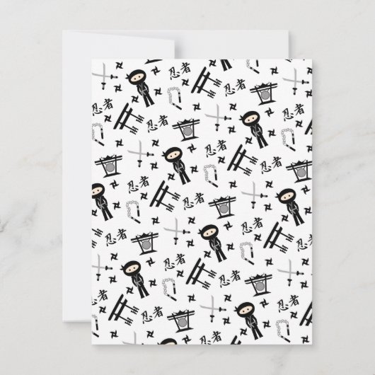 Colour Change Ninja Birthday party Uitnodiging (Achterkant)