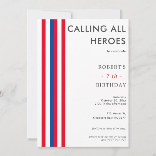 Colour Comics Geïnspireerd SuperHero Birthday Part Kaart (Voorkant)