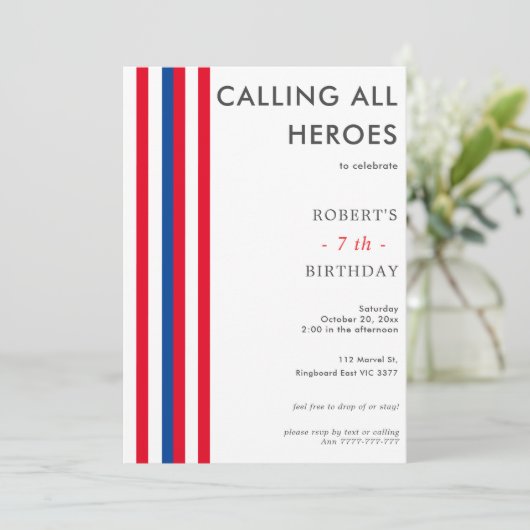 Colour Comics Geïnspireerd SuperHero Birthday Part Kaart (Staand voorkant)