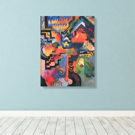 Colour Composition by August Macke,  kunst Canvas Afdruk (Insitu (Houten vloer))