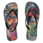 Colour Composition by August Macke,  kunst Teenslippers (Voetbed)