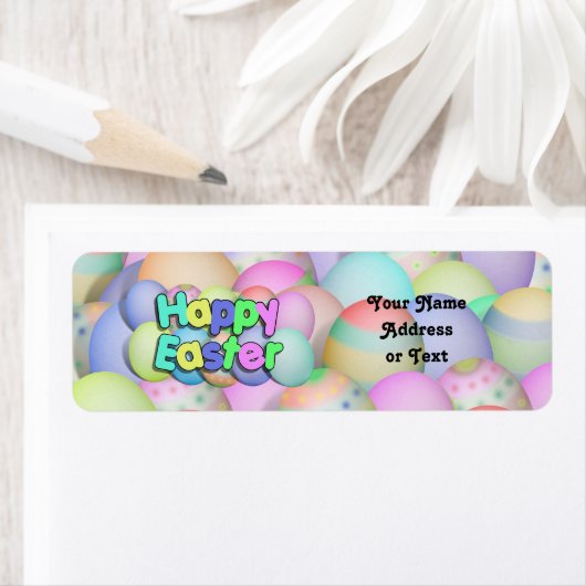 Colour Easter Eggs - Happy Easter Etiket (Insitu)