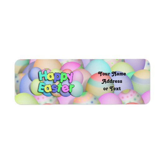 Colour Easter Eggs - Happy Easter Etiket (Voorkant)