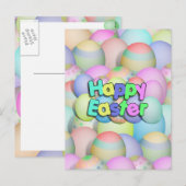 Colour Easter Eggs - Happy Easter Feestdagenkaart (Voorkant / Achterkant)