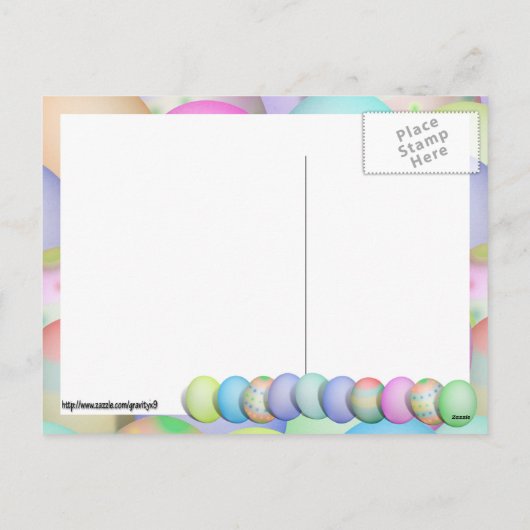 Colour Easter Eggs - Happy Easter Feestdagenkaart (Achterkant)