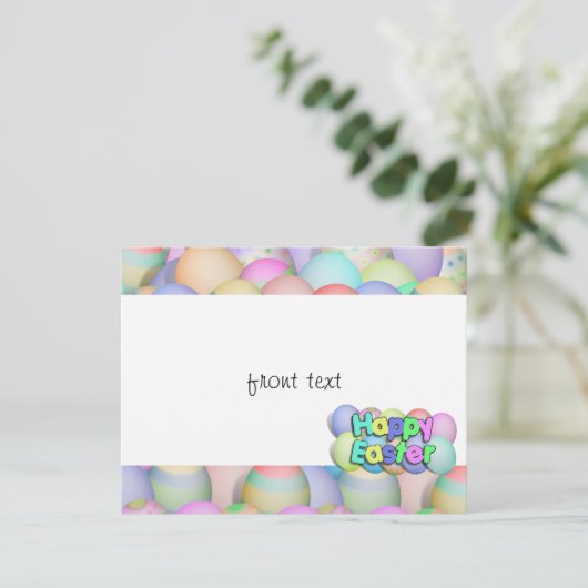 Colour Easter Eggs - Happy Easter Kaart (Staand voorkant)