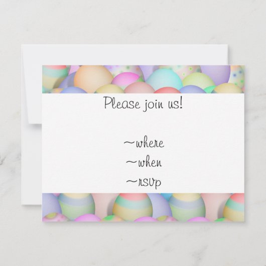 Colour Easter Eggs - Happy Easter Kaart (Achterkant)