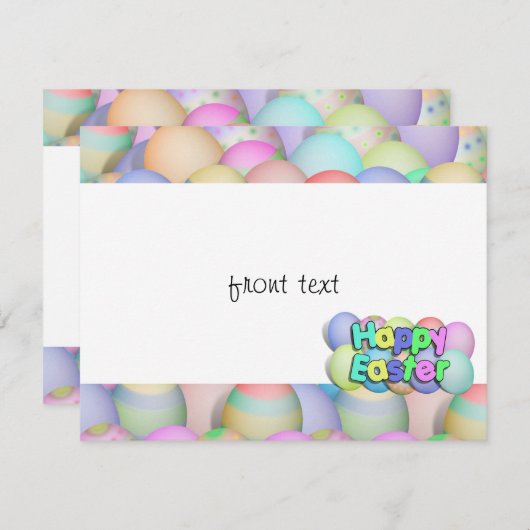 Colour Easter Eggs - Happy Easter Kaart (Voorkant / Achterkant)