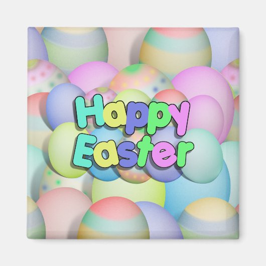 Colour Easter Eggs - Happy Easter Magneet (Voorkant)