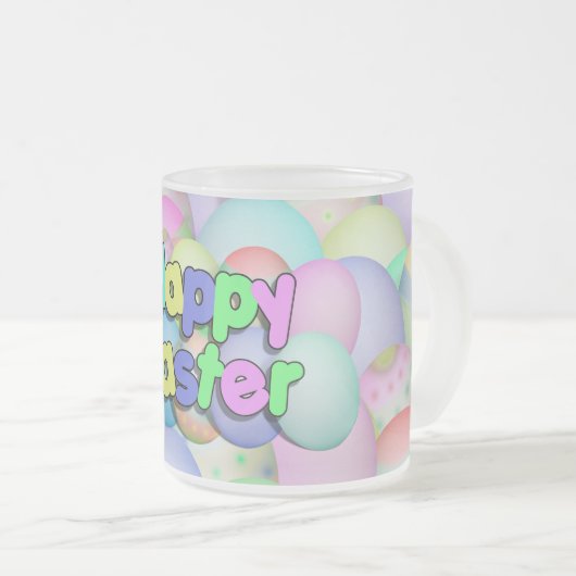 Colour Easter Eggs - Happy Easter Matglas Koffiemok (Voorkant rechts)