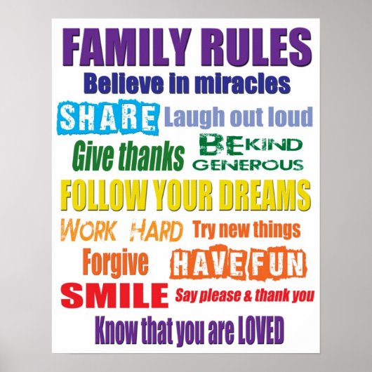 Colour Family Rules Poster (Voorkant)