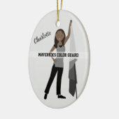 Colour Guard African American Grey & Black Keramisch Ornament (Links)