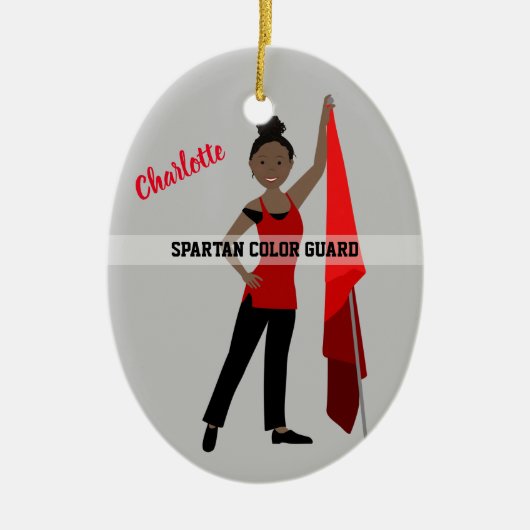 Colour Guard African American in Red en Black Keramisch Ornament (Voorkant)
