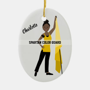 Colour Guard African American in Yellow & Black Keramisch Ornament