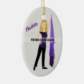 Colour Guard Blonde Hair Paars en zwart Keramisch Ornament (Rechts)