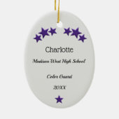 Colour Guard Blonde Hair Paars en zwart Keramisch Ornament (Achterkant)