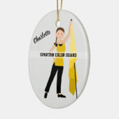 Colour Guard Brunette Hair Yellow & Black Keramisch Ornament (Links)