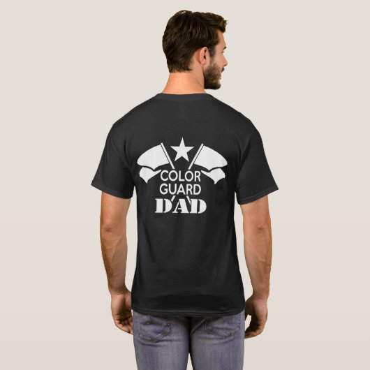 Colour Guard Dad Crossed Flags T-shirt (Achterkant volledig)