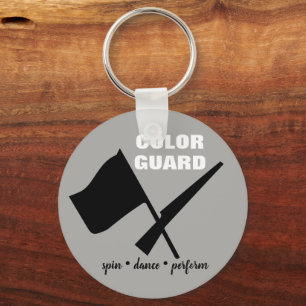 Colour Guard Spin Dance Voer Button Sleutelhanger
