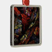 Colour Harmony Abstract Art Square Metalen Ornament (Rechts)