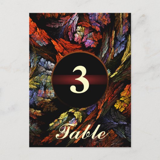 Colour Harmony Table Number Briefkaart (Voorkant)