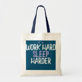 Colour Heart Funny Work Hard Sleep Harder Gezegde Tote Bag (Voorkant)