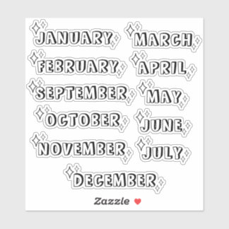 Colour In Headers Yearly Months Planner Journal  Sticker