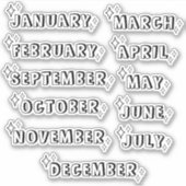 Colour In Headers Yearly Months Planner Journal  Sticker (Voorkant)