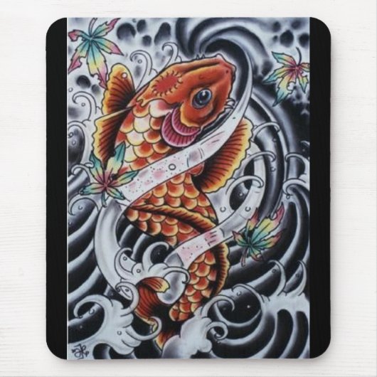 Colour Koi Tattoo Mousepad Muismat (Voorkant)