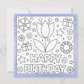Colour me Happy Birthday Tulip | Kaart activiteit (Voorkant)