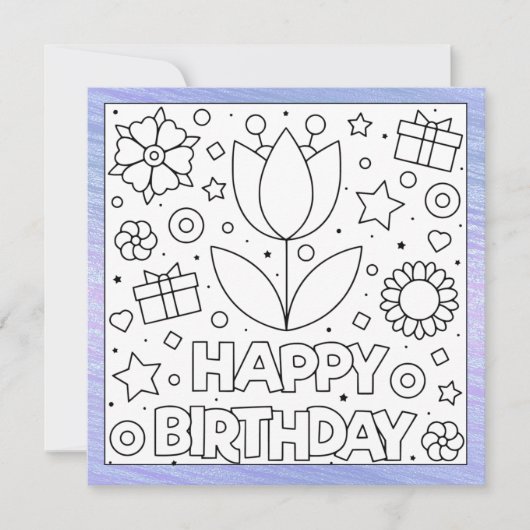 Colour me Happy Birthday Tulip | Kaart activiteit (Voorkant)