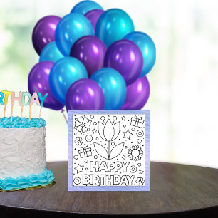 Colour me Happy Birthday Tulip   Kaart activiteit
