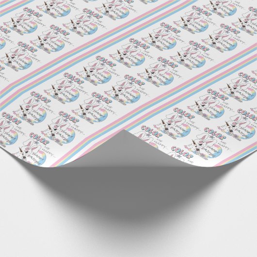 Colour Me Happy Paaster Bunny Cadeaupapier (Hoek)