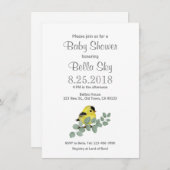 Colour Me Yellow Goldfinch Baby shower Kaarten (Voorkant / Achterkant)