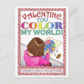 Colour My World Valentijn Post Kaart (Voorkant)