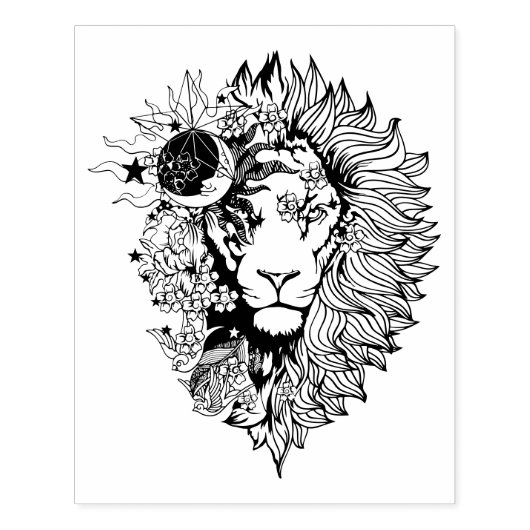 Colour Page African Lion Animal Rubberstempel (Afrduk)
