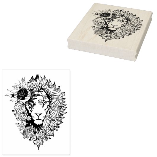 Colour Page African Lion Animal Rubberstempel (Gestempeld)