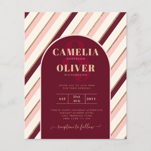 Colour Palette Burgundy Pink Gold Wedding (Voorkant)