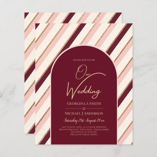 Colour Palette Burgundy Pink Gold Wedding (Voorkant / Achterkant)