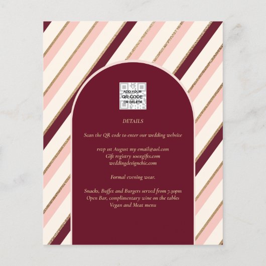 Colour Palette Burgundy Pink Gold Wedding (Achterkant)