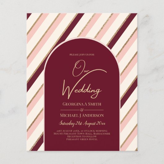 Colour Palette Burgundy Pink Gold Wedding (Voorkant)