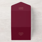 Colour Palette Burgundy Pink Gold Wedding All In One Uitnodiging (Buitenkant)