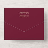 Colour Palette Burgundy Pink Gold Wedding All In One Uitnodiging (Achterkant)