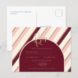Colour Palette Burgundy Pink Gold Wedding Briefkaart
