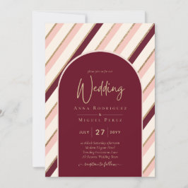 Colour Palette Burgundy Pink Gold Wedding Kaart