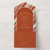 Colour Palette Cinnamon Sage Terracotta Wedding All In One Uitnodiging (Binnen)