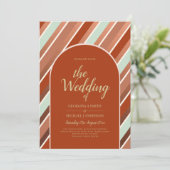 Colour Palette Cinnamon Sage Terracotta Wedding Kaart (Staand voorkant)